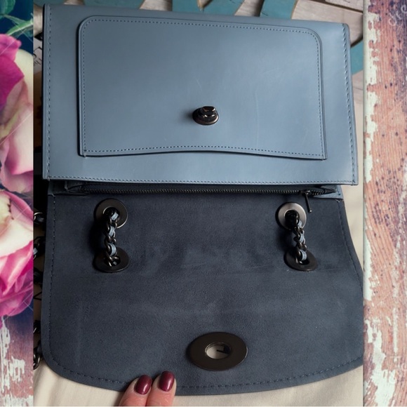 COACH SLATE BLUE & GUNMETAL CROSSBODY PARKER BAG 26852 - Picture 12 of 17